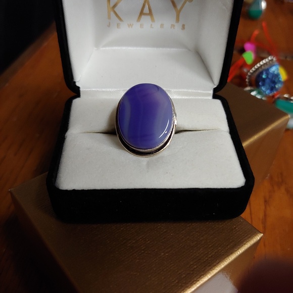 💎Sterling Silver & Purple Gemstone Ring - Picture 3 of 5